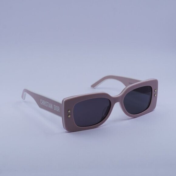Dior DIORPACIFIC S1U 40A0 Sunglasses Pink/White Rectangle Frame, Grey Lenses main image 9